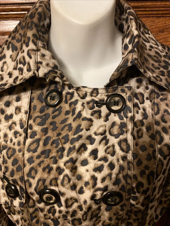 BETSEY JOHNSON Sexy ABRIGO DE TRINCHERA CON CINTURÓN ESTAMPADO ANIMAL DE LEOPARDO, S Foto 4 de 4
