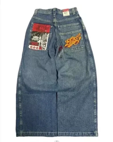 Unisex JNCO Hip-Hop Baggy Freizeit Skateboard Denim Retro weites Bein Hose 2025 - Bild 35 von 39