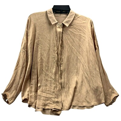 ZARA BASCI, Women SHIRT, long sleeve, color brow, size 5