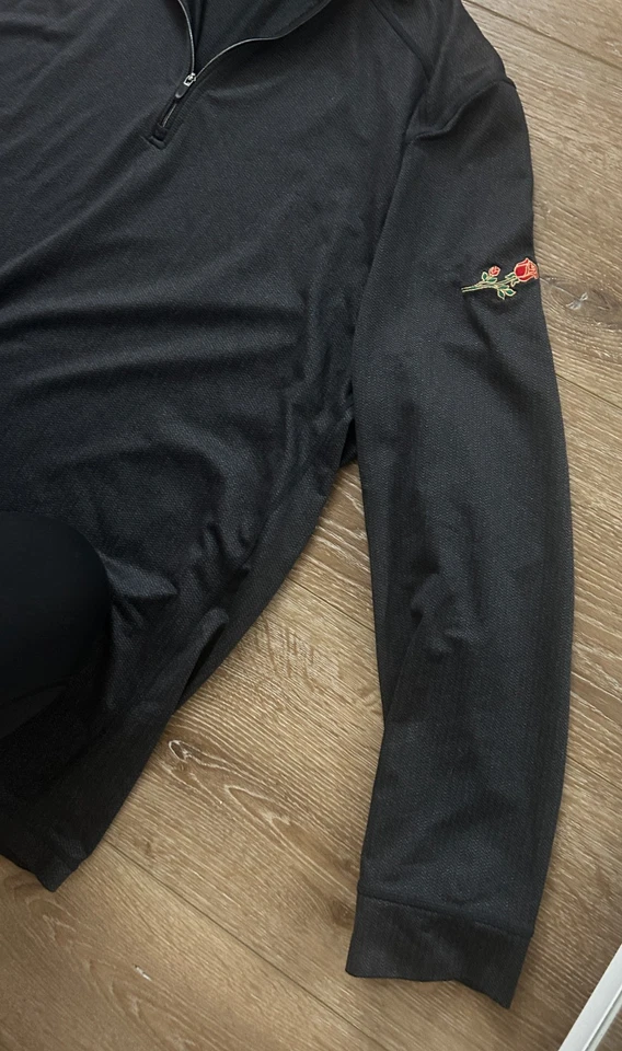 Greg Norman 1/4 Zip Pullover Performance Play Dry Black Men's - XXL Rose Patch - Image 4 of 4