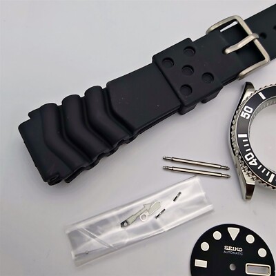 NEW AF SEIKO 7S26 0040 SKX031 BLACK KIT CASE BEZEL GLASS CROWN