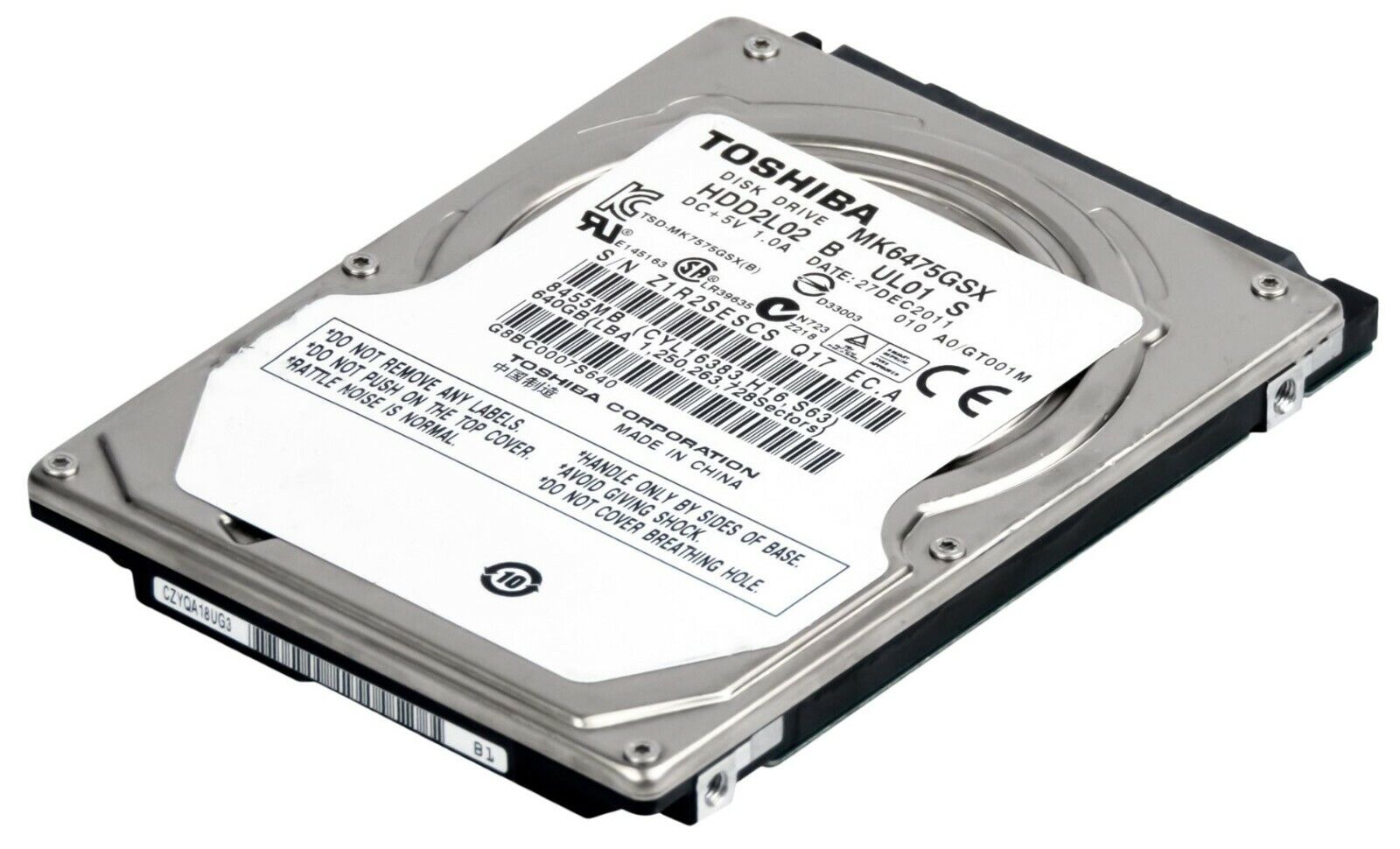 Toshiba+640GB+Internal+5400RPM+2.5%22+%28MK6475GSX%29+HDD for sale