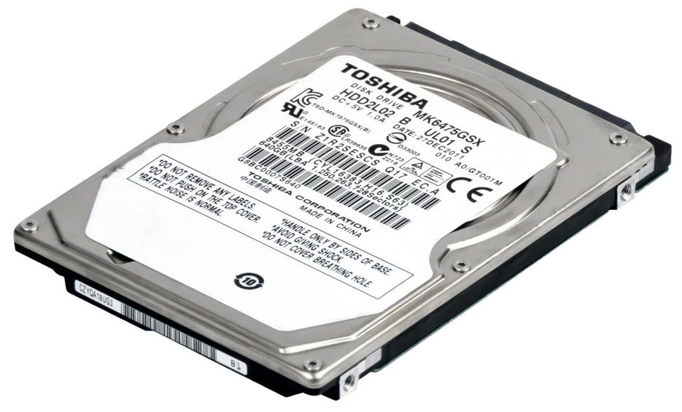 Hard Drive Toshiba MK6475GSX 640GB 5400RPM 3Gbps 8MB Cache SATA II 2.5'' Inch - Image 2 of 3