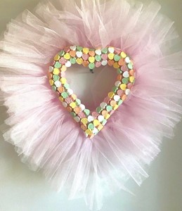 candy heart wreath