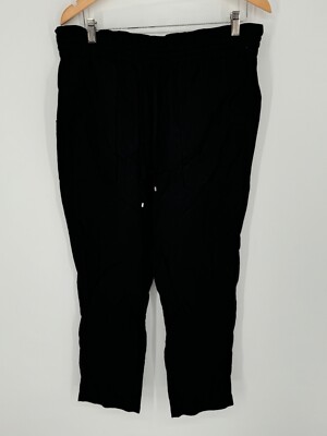 Lauren Ralph Lauren Women s Black Label Linen Pants Black Lightweight Size 8 X0