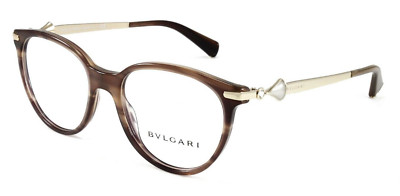 Bvlgari Eyeglasses Women's Cat Eye Plastic Frame Striped Brown 51mm BV4143B-5240