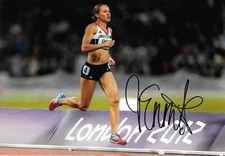 jessica ennis running with the final to winning gold in London signed 12x8 photo