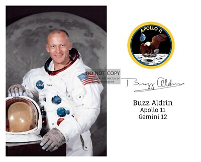BUZZ ALDRIN 2ND MAN ON THE MOON APOLLO 11 MISSION PATCH 8X10 PHOTO