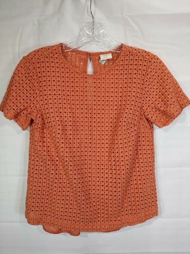 Camicetta girocollo A NEW DAY donna arancione pizzo overlay S/S con canotta taglia XS NUOVA SENZA ETICHETTE - Foto 2 di 10