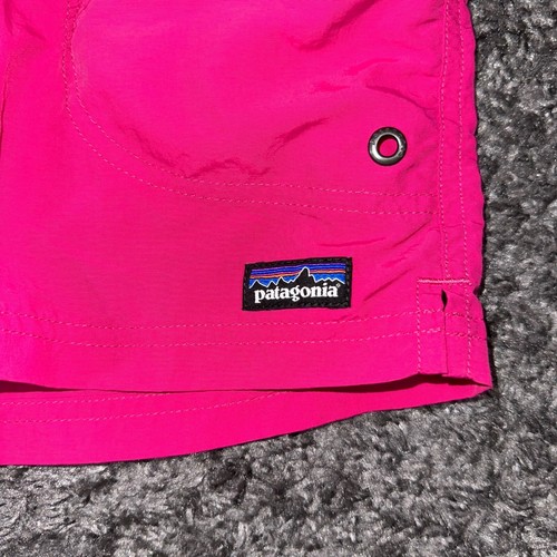 Patagonia Girls Costa Rica Baggies Shorts Hot Pink Orange Drawstring XL - Picture 3 of 7