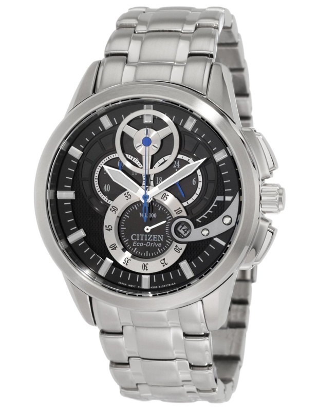 Citizen AT2060-52E Eco-Drive Chronograph 3D Black Dial Steel Men's