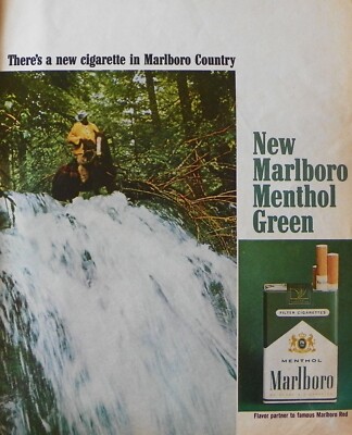 are green filter cigarettes menthol 1967 Marlboro Menthol Green Cigarettes Vintage Print Ad Tobacco Filter