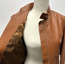Peserico Made In Italy Cognac Leather Jacket Women’s Size It 38 Nwt $1869