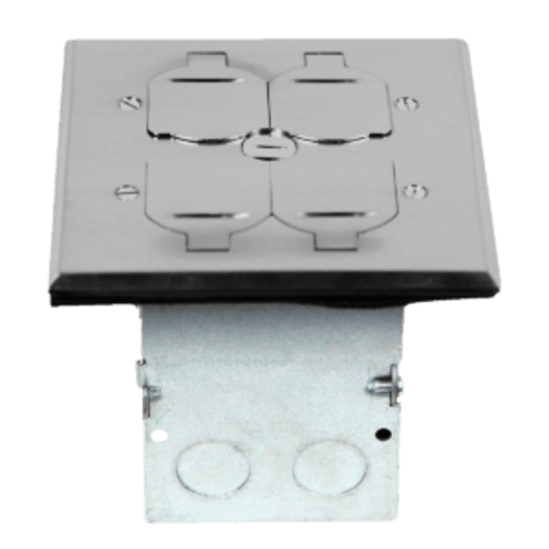 Enerlites 975549-C-D 2-Gang Floor Box Duplex, 2 Port Keystone, Flip Li - Floor Box Outlet