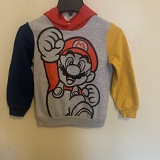 Super Mario Boy  s 7 Years Pullover Fleece Hoodie Multicolor