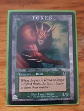 1x MTG Magic The Gathering TCG Beast Token Player Rewards Rare Odyssey