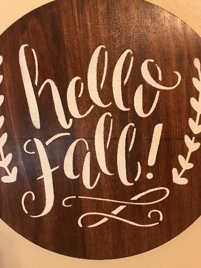 Letrero de madera Hello Fall, decoración de madera de otoño, percha de puerta de madera de otoño, letreros de caída para F Foto 3 de 4