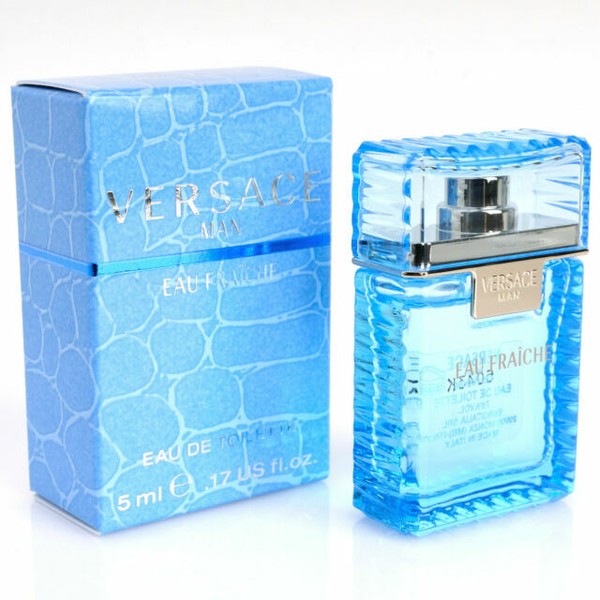 Mini Versace Man Cologne Blue Men Perfume Eau Fraiche EDT 0.17 Oz 5 Ml