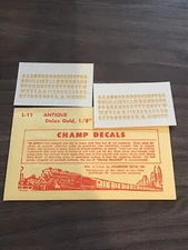 Champ Decals HO Scale Alphabet And Numeral Set L-11: Antique Dulux Gold 1/8