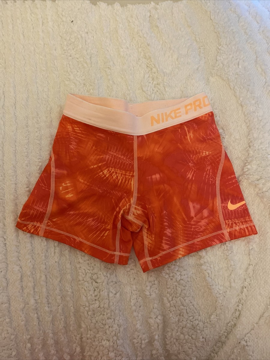 orange nike spandex shorts