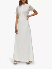 *WHISTLES SCARLETT IVORY WHITE VINTAGE CUT-OUT BACK EMBROIDERED WEDDING DRESS*