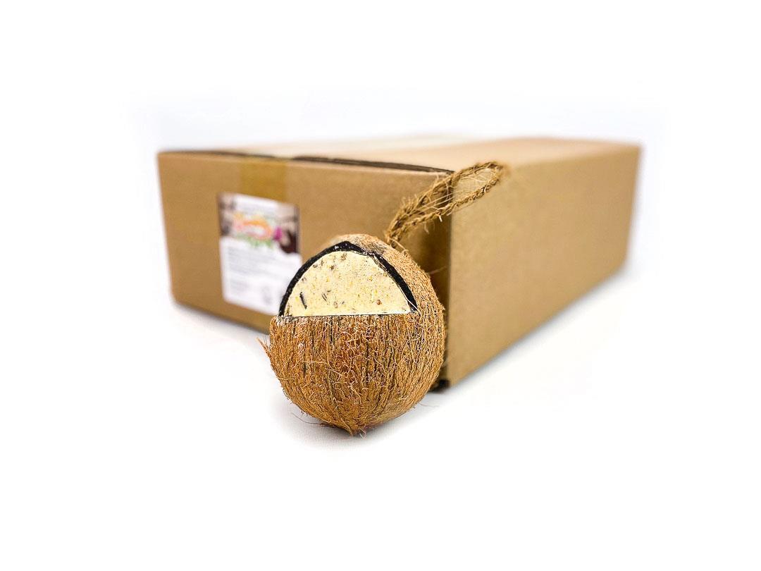 Box of 12 Chubby Quarter Cut Filled Coconut Wild Bird Food