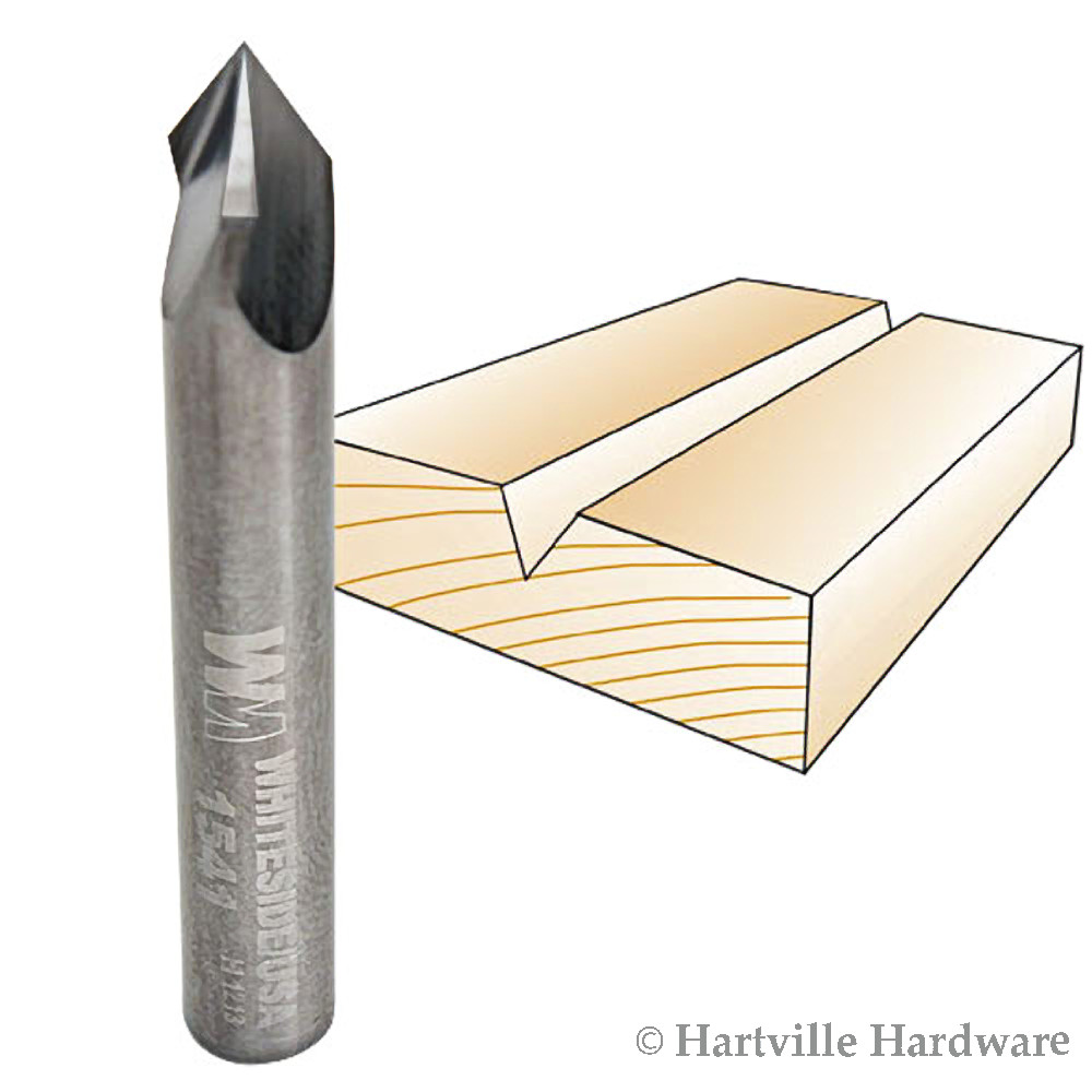 Whiteside #1541 V Groove 60 -Degree Included Angle Router Bit - 1/4" Shank Dia