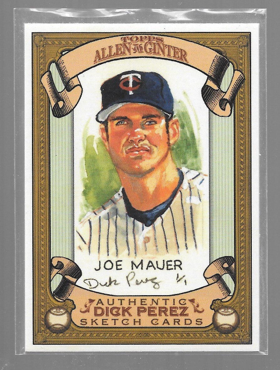 2007 Topps Allen & Ginter Dick Perez Sketch Card Joe Mauer #17 NRMT