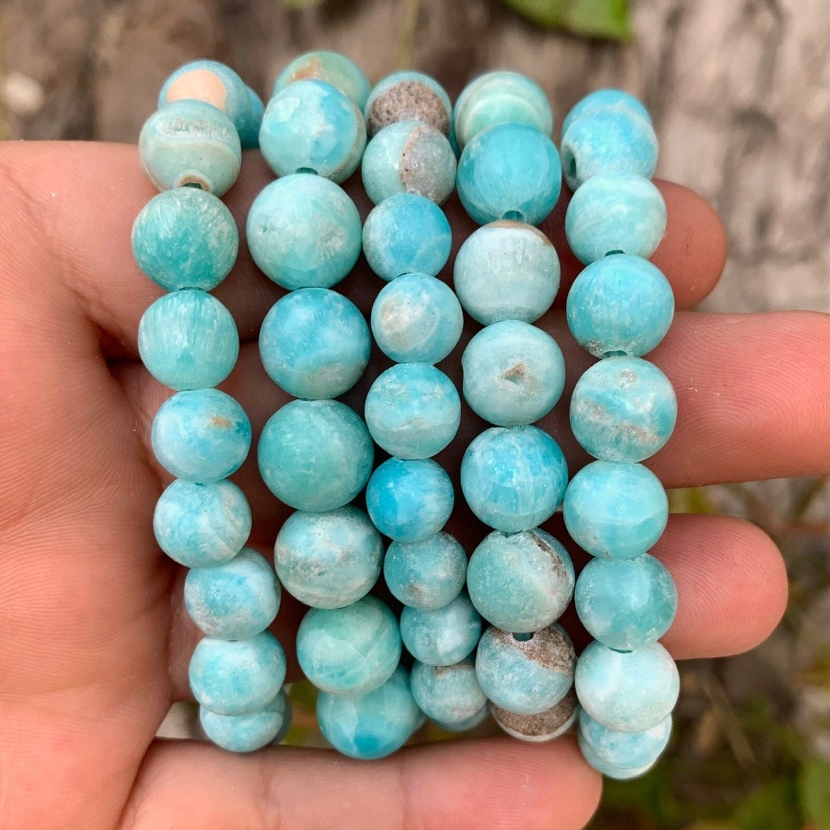 Blue Aragonite Calcite Beads Bracelets, Calcite Beads Bracelet
