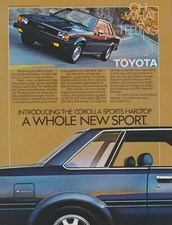 Toyota Corolla Sports Hardtop 1982 - "Un tout nouveau sport" - Photo publicitaire vintage imprimée