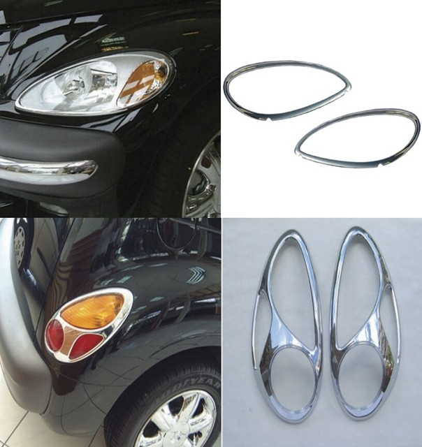 PT CRUISER CHROME HEAD LIGHT + TAIL LIGHT TRIM COVER RINGS 20002005 eBay
