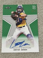 CARTER JENSEN 2020 Leaf PERFECT GAME NS GREEN AUTOGRAPH #6/10 KC Royals