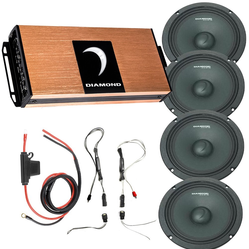 Усилитель Diamond Audio мощностью 600 Вт и 4 динамика по 65 дюймов с монтажной проводкойОт высокого к низкому 148690₽