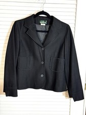 Harve Benard Blazer Women Size Petite 10 Black Wool Blend EUC