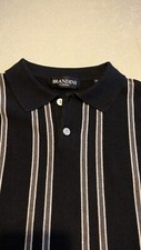 Brandini Collection blk/gry/wht striped men's sweater, size large