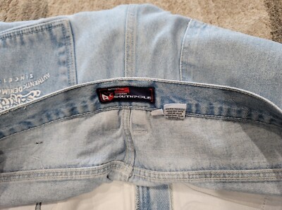 VINTAGE SOUTHPOLE WIDE LEG BAGGY DENIM JEANS SHORT LIGHT BLUE