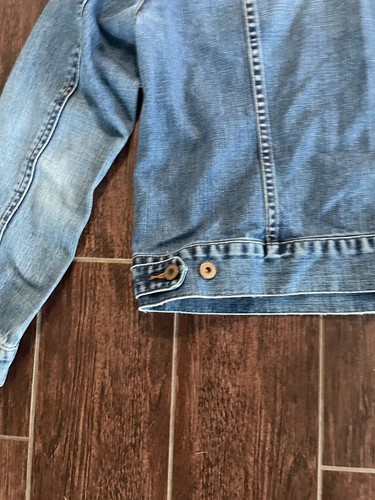 Vtg GAP Denim Jacket Womens Lg Blue Detroit Trucker Button Front 100% Cotton 00s - Picture 11 of 14
