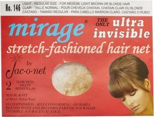Mirage Ultra-Invisible Hair Net, Light,2 Net Per Pack Pack of 12 