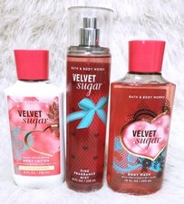 BATH  BODY WORKS VELVET SUGAR FINE FRAGRANCE Body Mist,Lotion,Body Wash Set