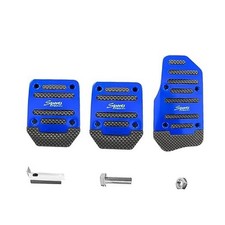 3PCS Non-Slip Car Pedal Pads, Manual Gearbox Gas Pedal Brake Pedal Blue Manual