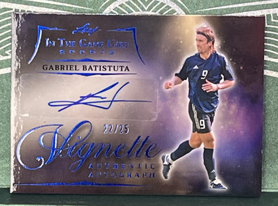 2025 Leaf In The Game Used Gabriel Batistuta Vignette Auto /25