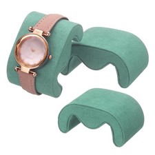 3pcs Watch Case Pillow, M-Shaped Velvet Bracelet Pillow, Green