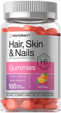 Hair Skin and Nails Gummies 100 Count with Biotin Vegan by Horbaach