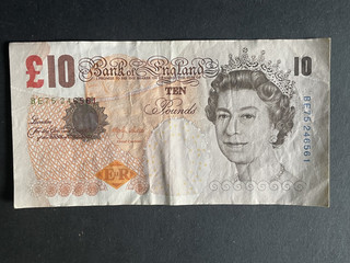 Alte britische 10 Pfund Banknote kein gültiges Zahlungsmittel