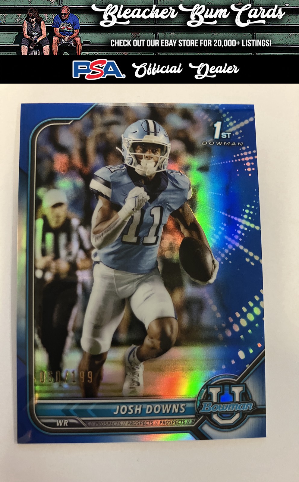 2021-22 Bowman University 50 Josh Downs Chrome Blue #/199