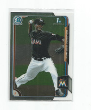 DOMINGO GERMAN (Miami Marlins) 2015 BOWMAN CHROME DRAFT PROSPECTS CARD #BCP118