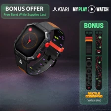 Atari 2600 Retro Gaming Smart Watch w/ Bonus Band Fitness Tracker Built-In Games
