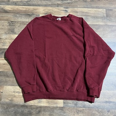Vintage Nike Crewneck Sweater Sweatshirt Red Swoosh Made USA 90s Mens L Large