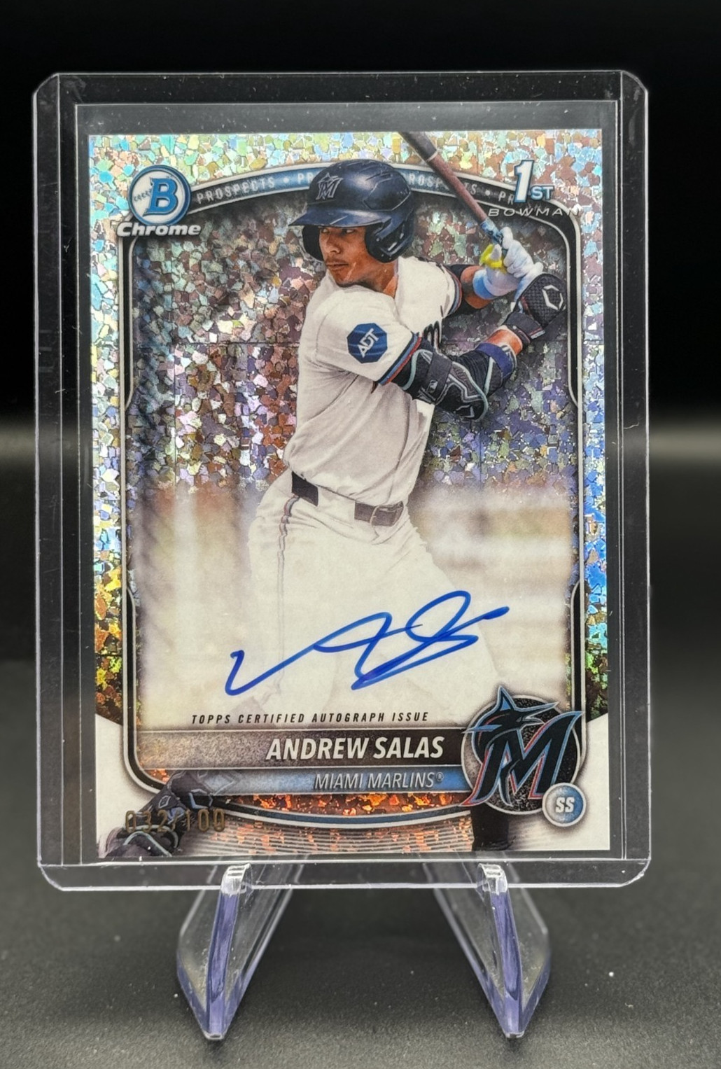 2025 Bowman Chrome Andrew Salas #CPA-AS Mini Diamond 1st Bowman Auto /100