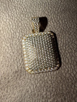 Shop GLD Gold Tone Rectangle Pavé Cubic Zirconia Pendant Charm